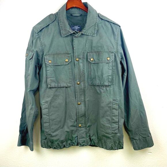 H&M Jacket Mens M Army Military Utility Indie Grunge Oversized Full Zip Khaki - Picture 1 of 14